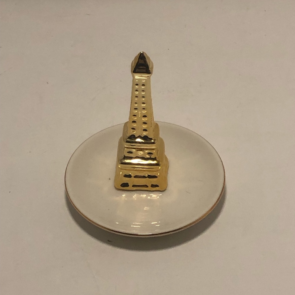 Gold and White Decorative Jewelry Tray